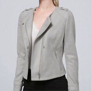 White House Black Market Faux-Suede Moto Jacket